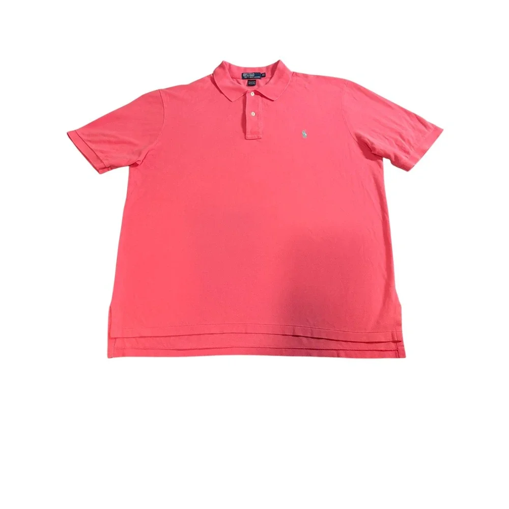 Polo Ralph Lauren Polo Shirt XLT Coral Pink Short Sleeve Pique Cotton Pony Logo